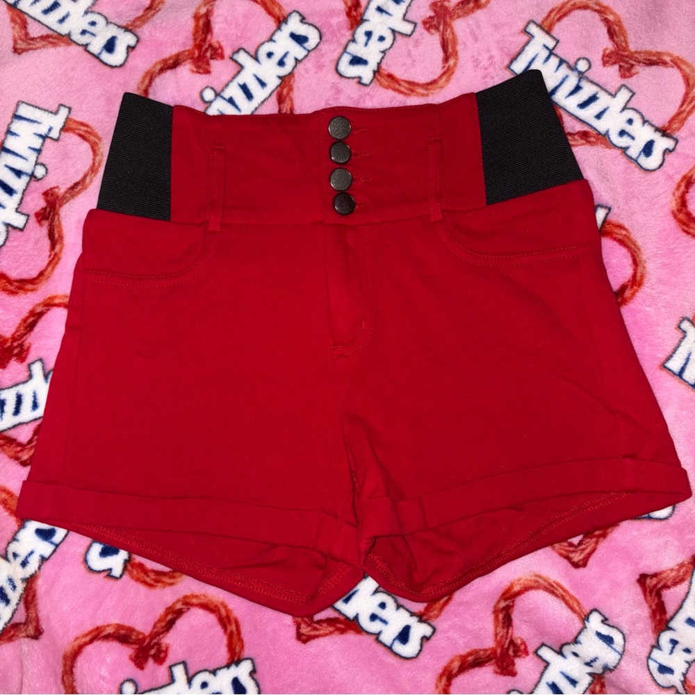 Ci Sono Vintage Red Bottom High-Waisted Shorts